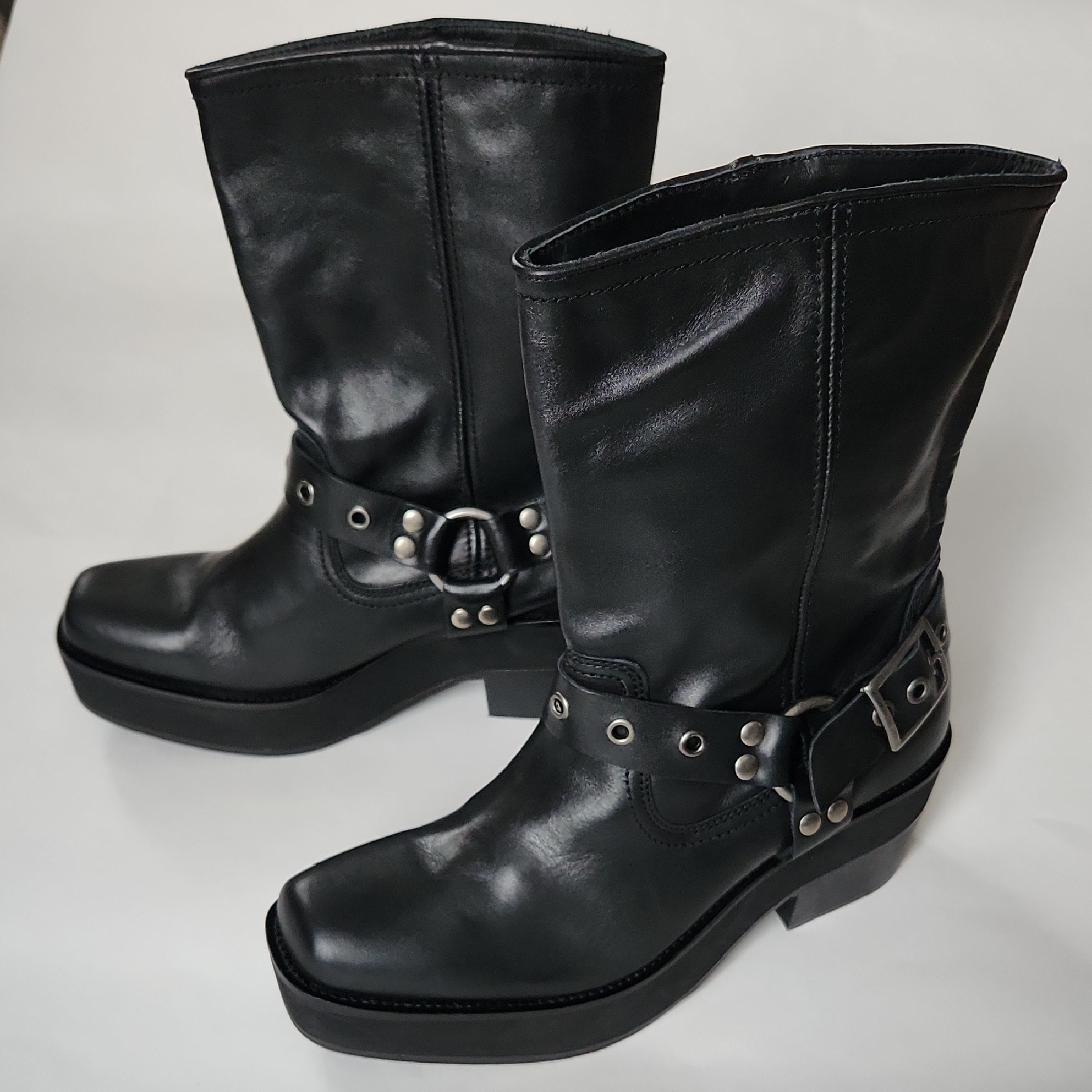 Nwt Steven Meisel Black Leather Women's Boots Moto 39 8